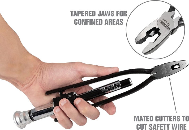 OEMTOOLS 22662 9 Inch Reversible Wire Twister Pliers with Steel Wire, Left and Right Twists, Aviation Pliers, Automotive Wire Tools, Pliers for Mechanics - Image 3